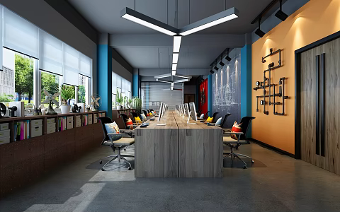 Industrial LOFT Public Office Area Office Area 3d model