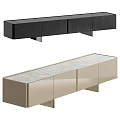 Modern Stylish Dresser Cabinet With Black Beige Finish Marble Top And Metal Legs Design