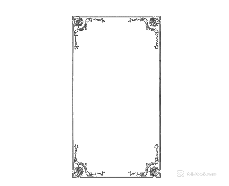 Decorative Carved Frame Design With Ornate Corner Details And Elegant Artistic Patterns 3d model 