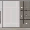 Modern bookshelf background wall 3d model