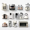Various Modern Household Electrical Appliances Including Coffee Maker Rice Cooker Blender And Microwave