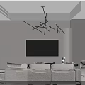 Modern Living Dining Room Interior With Sofa Coffee Table And Dining Table Chairs