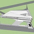 Modern Geometric Single Family Villa With White Roof Large Windows And Hillside Rocky Landscape