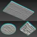 Simple ultra-thin ceiling lamp square round 3d model