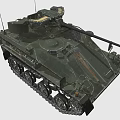 Military Tank With Cannon Tracks Antenna And Detailed Military Style Design