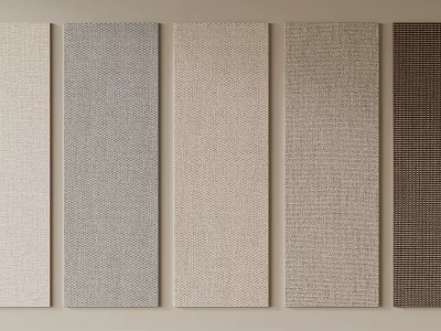 Collection of Various Colored Textured Wall Panels With Fabric Like Texture 3d model