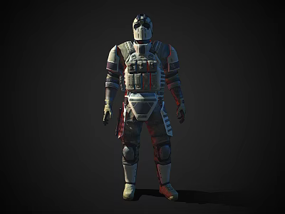 Futuristic Biological Warrior Character Wearing Detailed Armored Suit With Sci Fi Elements 3d model