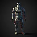 Futuristic Biological Warrior Character Wearing Detailed Armored Suit With Sci Fi Elements