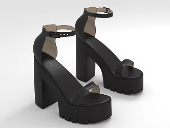 Modern High Heels Platform High Heels 3d model