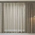 Double Layer Sheer Linen Curtains With Beige Minimalist Design For Living Room