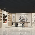 Traditional Tea House Interior Design With Circular Bookshelves Wooden Tables And Bamboo Decor