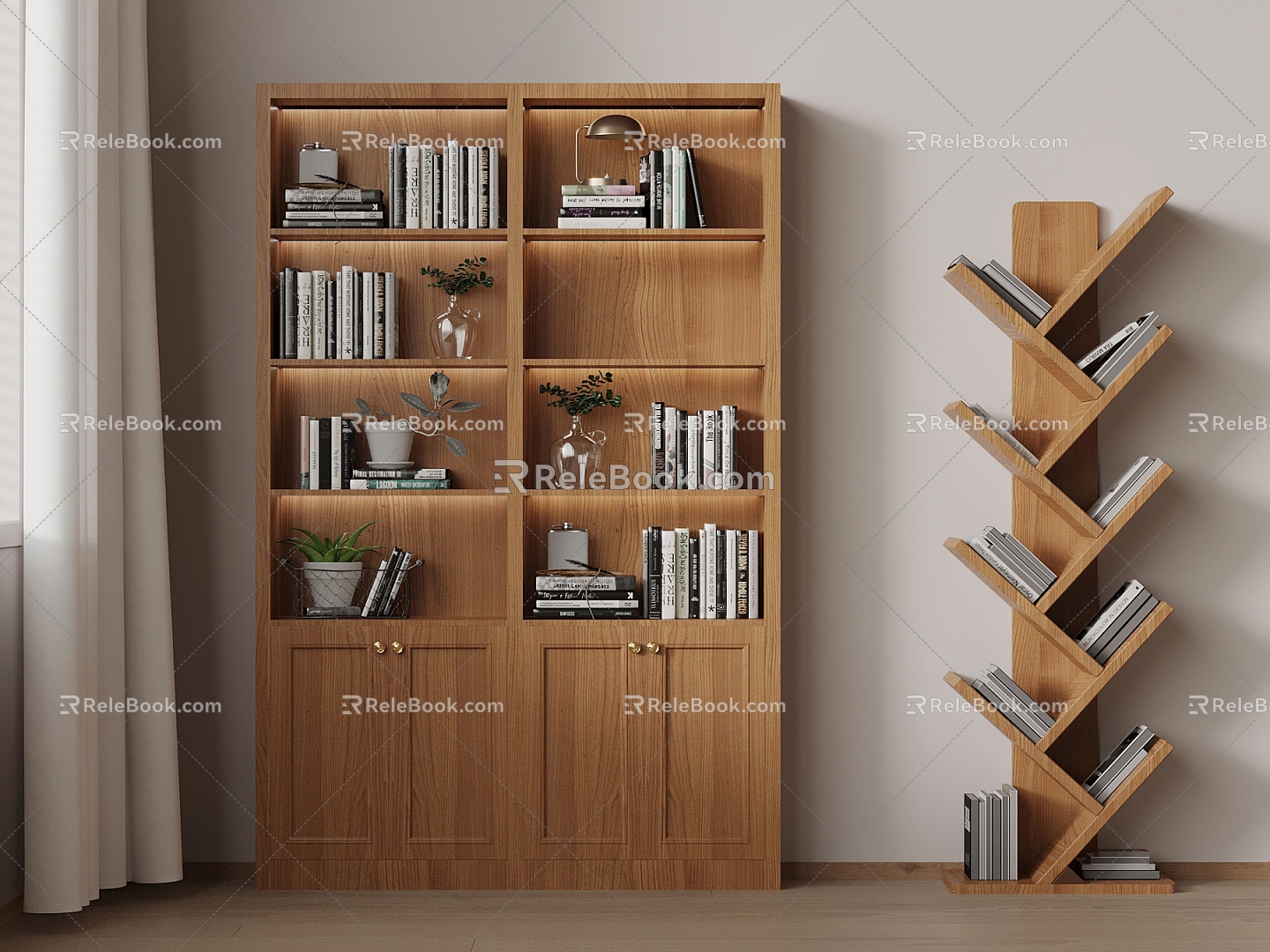 019 bookcase modern bookcase bookcase 3d model