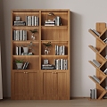 019 bookcase modern bookcase bookcase 3d model