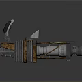 Mechanical Weapon 3D Model With Metal Components Wooden Parts Barrel And Grip Design