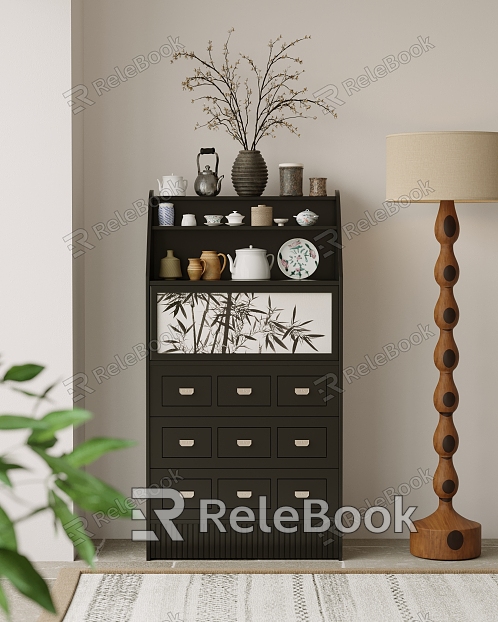 Modern New Chinese Decorative Cabinet Combination model