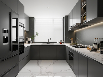 Dark kitchen Modern kitchen 3d model