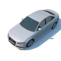 Stylish Silver Audi Sedan Car With Modern Front Grille And Headlights