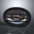 Modern Black Oval Computer Speaker With Metal Mesh Grill And Desktop Audio Design