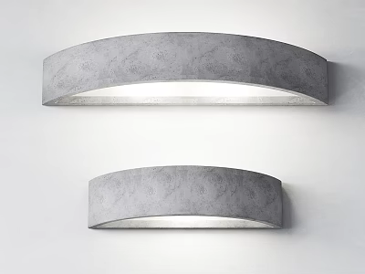 Modern Curved Gray Wall Lamps Mounted On White Wall With Soft Interior Lighting 3d model