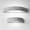 Modern Curved Gray Wall Lamps Mounted On White Wall With Soft Interior Lighting 3d model