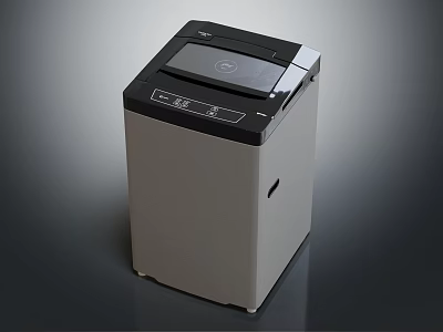 Modern Black and White Top Loading Washing Machine with Digital Control Panel 3d model