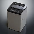 Modern Black and White Top Loading Washing Machine with Digital Control Panel 3d model