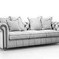 Elegant Modern Three Seater Sofa With Light Beige Upholstery Brown And Gray Cushions