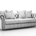 European-style three-seat sofa 3d model