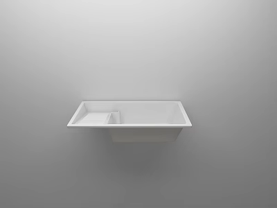 White Wall Mounted Modern Minimalist Washbasin With Clean Lines For Bathroom 3d model