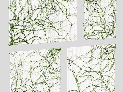 Green Plant Wall With Twisted Vines For Modern Indoor Decorative Design 3d model