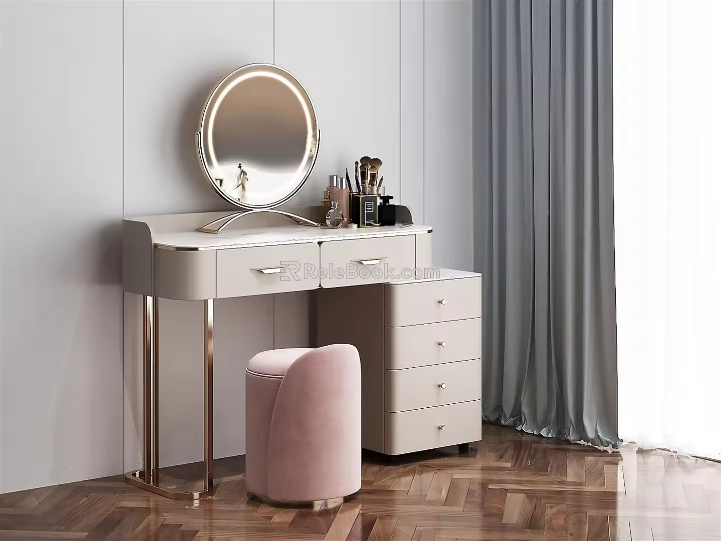 Light Luxury Dressing Table 3d model