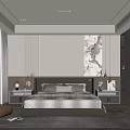 Modern Bedroom Interior Design With Large Bed Accent Chair And Decorative Painting