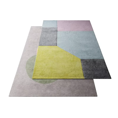 Modern square carpet with geometric pattern 3d model Modern square carpet with geometric pattern 3d model
