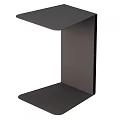 Modern Sleek Dark Side Table With Flat Top And Geometric Metal Base Design 3d model