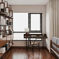 Apartment Interior with Wooden Floor Sofa Coffee Table and Floor to Ceiling Windows