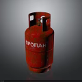 Red Propane Tank With Durable Metal Construction And Propane Label For Various Applications