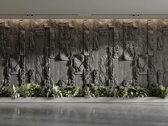Modern rock background wall 3d model