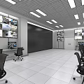 Command Control Room of Modern Monitoring Room 3d model