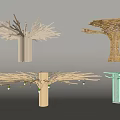 Modern Decorative Column Tree-shaped Column Special-shaped Column Interior Decorative Column 3d model