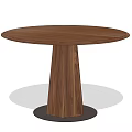 Modern Dining Table Round Table Solid Wood Dining Table 3d model