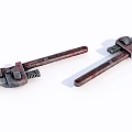 Old Rusty Pipe Wrenches As Vintage Weapons With Long Metal Handles