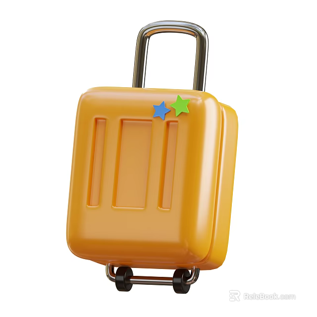 Yellow Decorative Storage Box With Colorful Stars For Kids Household Use 3d model 