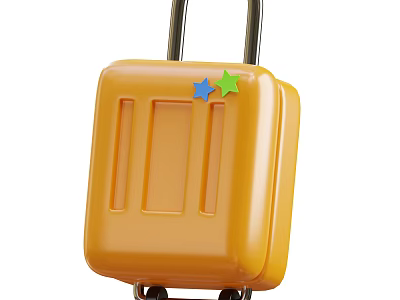 Yellow Decorative Storage Box With Colorful Stars For Kids Household Use 3d model