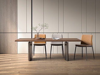 Modern Dining Table and Chair Combination Dining Table 3d model