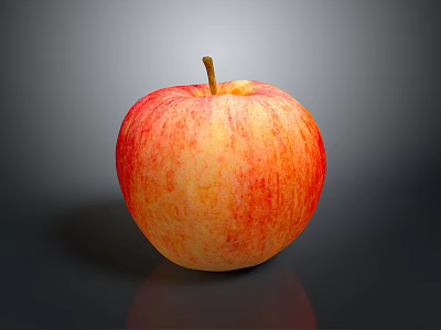Fresh Red Ripe Apple As Essential Daily Life Item On Black Surface 3d model