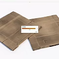 Brown Corrugated Cardboard Sheets Stacked With Textured Surface On White Background 3d model