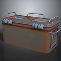 Heavy Duty Industrial Rusty Metal Equipment Container With Dual Handles And Valves