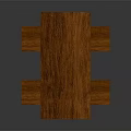 Simple Design Wooden Table with Black Metal Legs and Three Stools