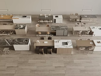 Rock plate island table dining table and chair combination water bar 3d model