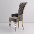 Luxury Velvet Upholstered Single Chair With Tufted Backrest Armrests And Gold Metal Legs
